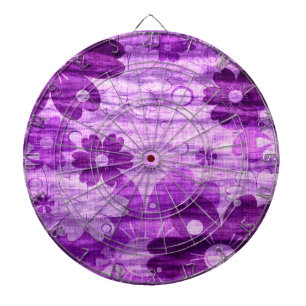 Cible De Fléchettes Vintage floral violet