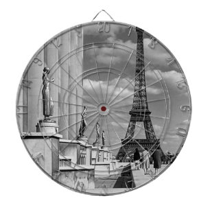 Cible De Fléchettes Vintage France Paris Tour Eiffel Palais Chaillot