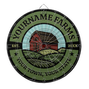 Cible De Fléchettes Vintage NOM AJOUT DE L'Étanche Campagne Agricole