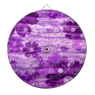 Cible De Fléchettes Violet Floral Vintage