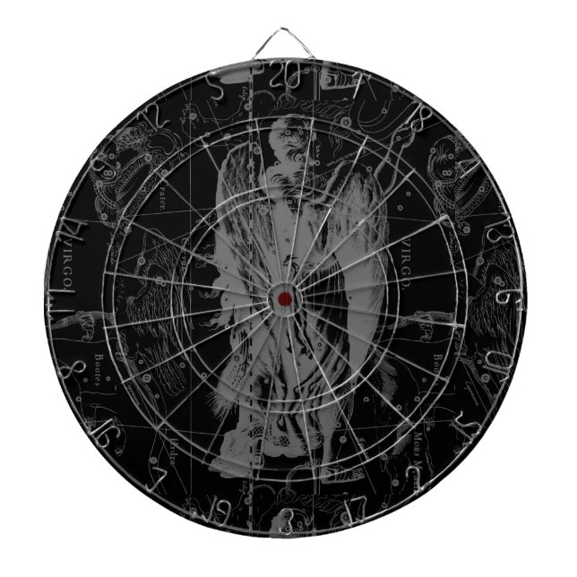 Cible De Fléchettes Virgo Sign Constellation Hevelius Black Decor (Devant)