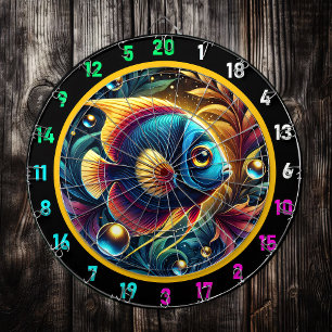 Cible De Fléchettes Vivid Aquarium Betta Dartboard Decor
