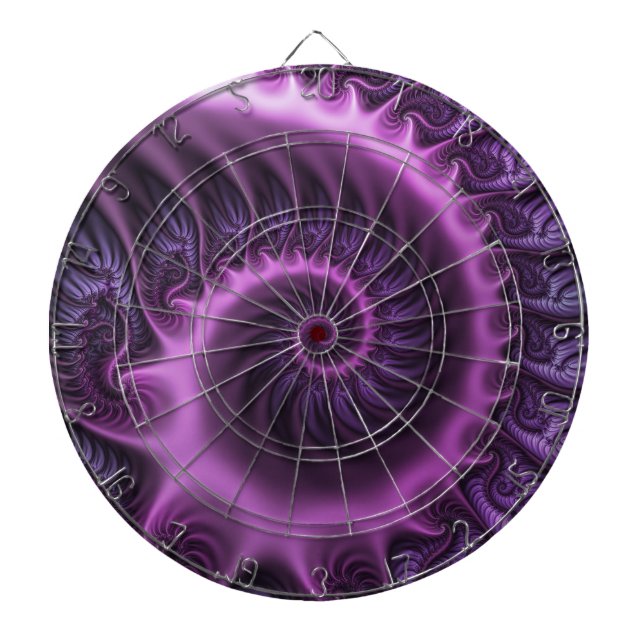 Cible De Fléchettes Vivid Cool Abstrait rose violet Fractal Art Spiral (Devant)