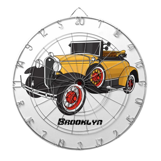 Cible De Fléchettes Voiture jaune classique 1931 (Devant)