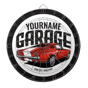 Cible De Fléchettes Voiture Muscle Personnalisée 1967 Garage Fastback