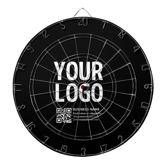 Cible De Fléchettes Votre logo avec code QR et texte modifiables  (Devant)