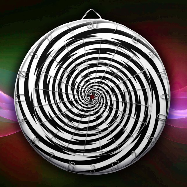 Cible De Fléchettes Vous Êtes Fou Hypnose Spirale (Get ready to spice up your game room with this retro modern black and white spiral design dartboard!)