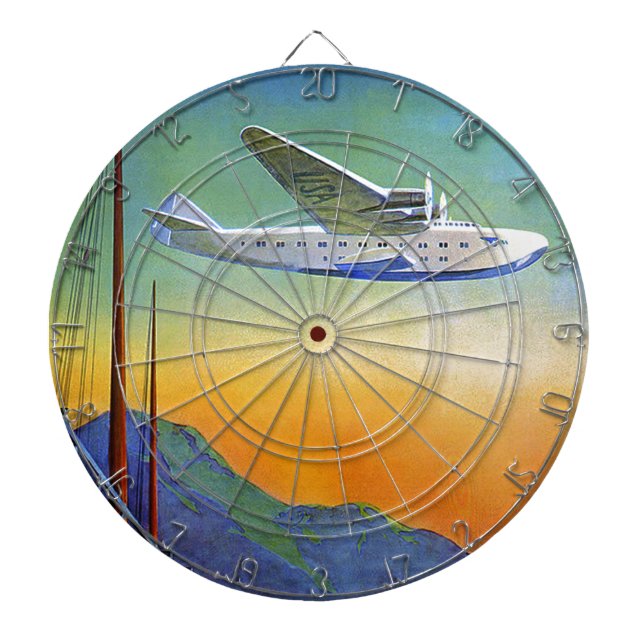 Cible De Fléchettes Voyage transpacifique vintage (Devant)