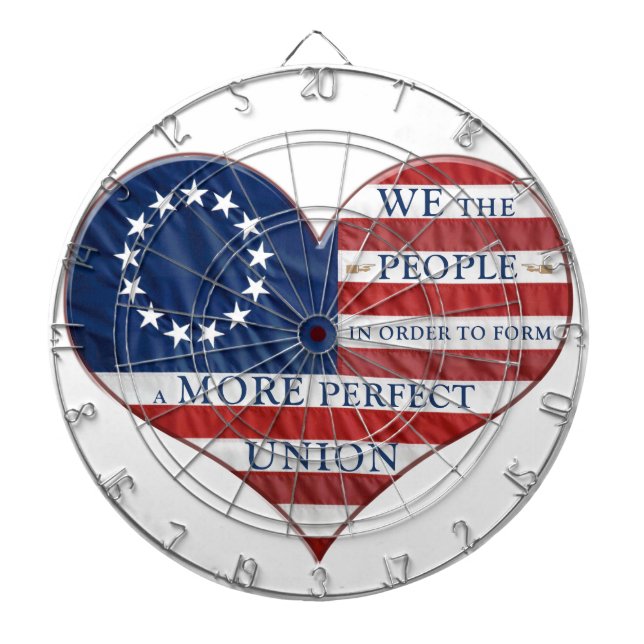 Cible De Fléchettes We The People American Flag Heart Dartboard (Devant)
