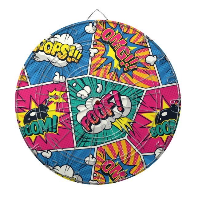 Cible De Fléchettes Whimsical Retro Comic Burst - Vibrant Pop Art (Devant)