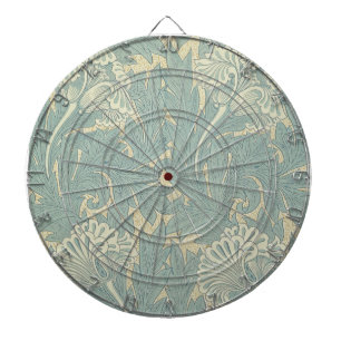 Cible De Fléchettes William Morris Classique Tulipe Bleu Floral