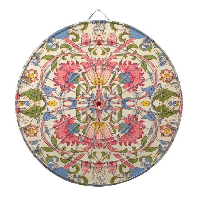Cible De Fléchettes William Morris Lodden Motif Floral Pastel  (Devant)
