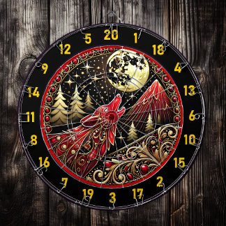 Cible De Fléchettes Wolf hurle sous la lumière de la Lune d’Or