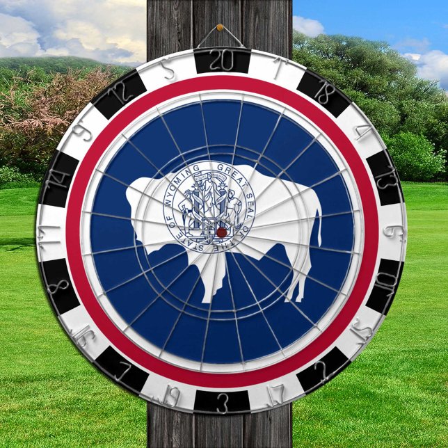 Cible De Fléchettes Wyoming Dartboard USA & Wyoming Flag / jeu (Créateur téléchargé)