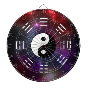 Cible De Fléchettes Yin Yang avec Symboles de trigramme Bagua I-Ching