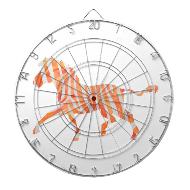 Cible De Fléchettes Zebra Orange et Silhouette blanche (Devant)