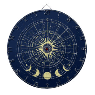 Cible De Fléchettes Zodiaque Phases Solaires Lunaires Célestes