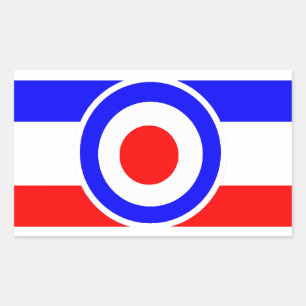 Cible de scooter moyen avec bandes Stickers Rectan