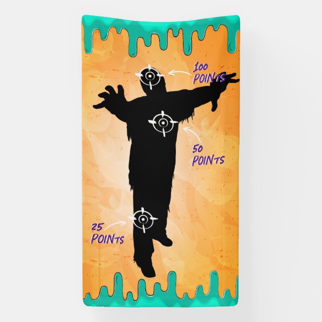 Cible tir Zombie Anniversaire bannière de la fête (Verticale)