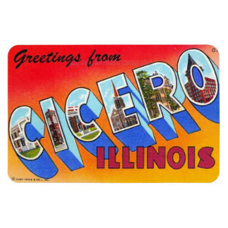 Cicero Illinois IL Grande Lettre Magnet de carte p