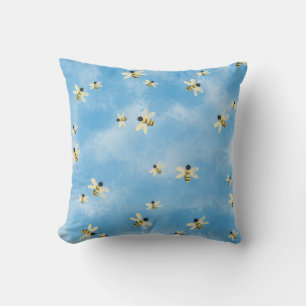 Ciel bleu Abeilles Jeter Coussin