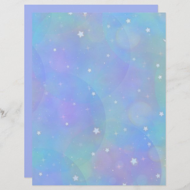 Ciel bleu clair avec étoiles et nuages (Devant / Derrière)