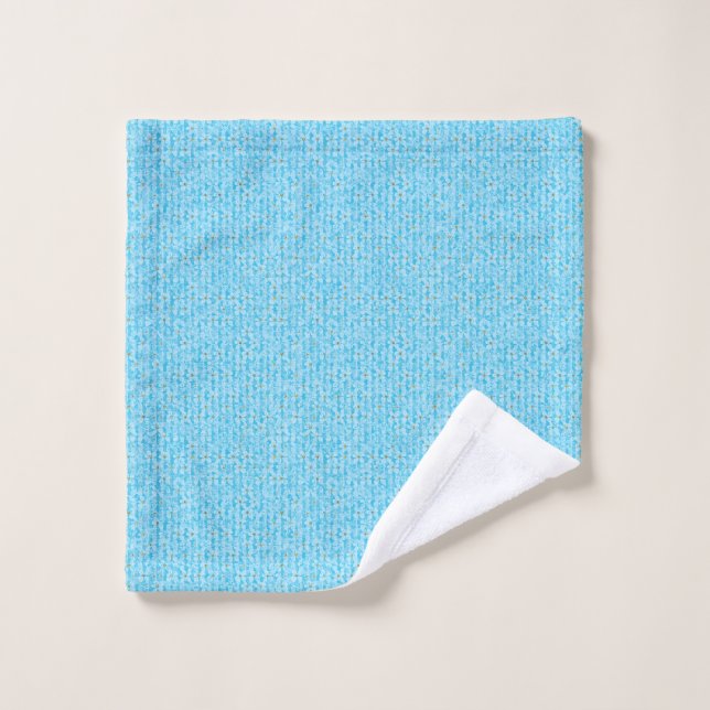 Ciel Bleu Doux & Motif Floral Ditsy à l'Aquarelle  (Gant de toilette)