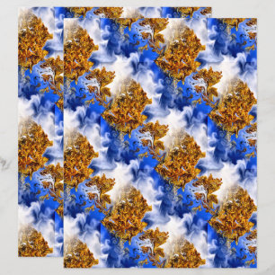 Ciel Bleu Et Nuages Abstrait Art Motif