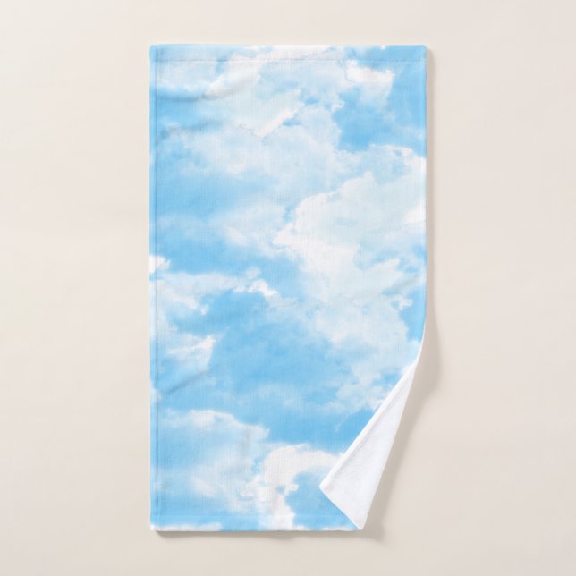 Ciel bleu nuages (Serviette à main)