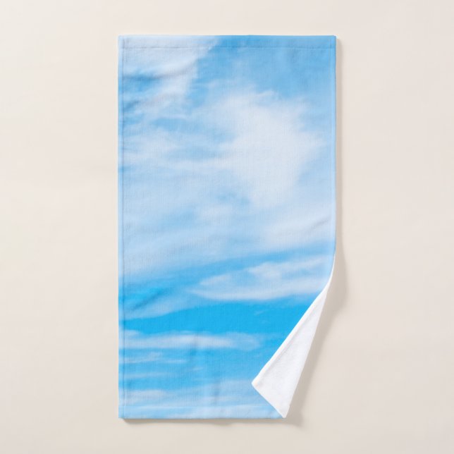 Ciel bleu nuages blancs Élégant Modèle personnalis (Serviette à main)