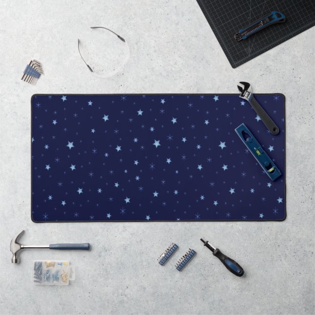 Ciel bleu nuit magique avec étoiles bleues scintil (Poste de travail)