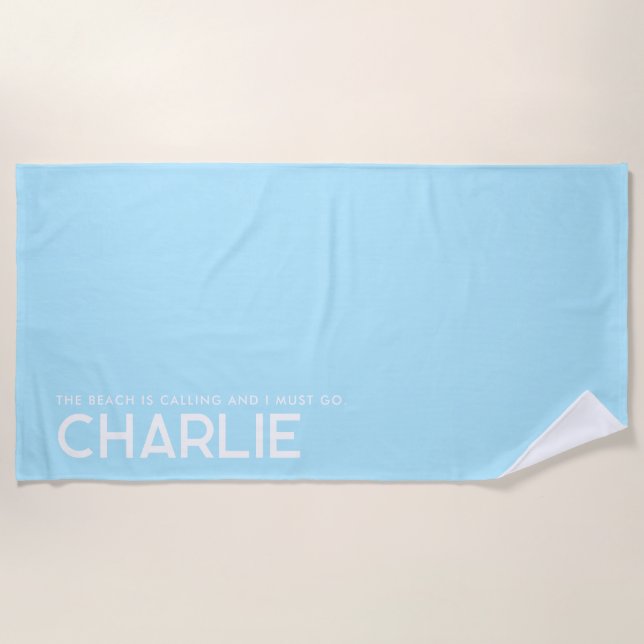 Ciel bleu personnalisé serviette de plage Slogan (Devant)