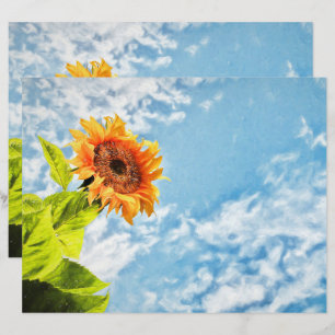 Ciel Bleu Tournesol Et Nuages Découpage Art