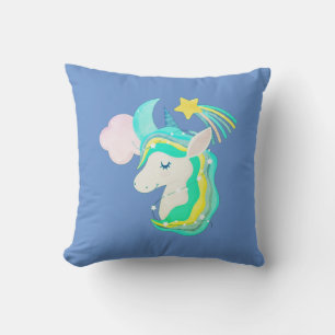 Ciel bleu Unicorne arc-en-ciel Lève oreiller