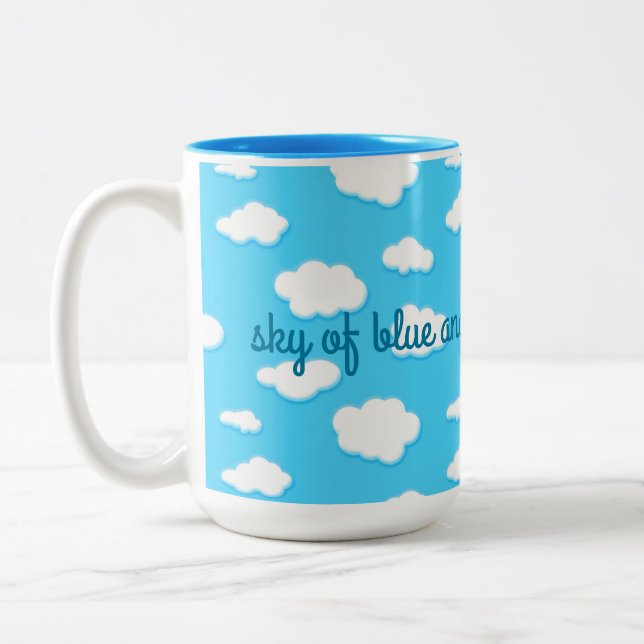 ciel de nuages bleus et blancs moelleux - mug (Gauche)
