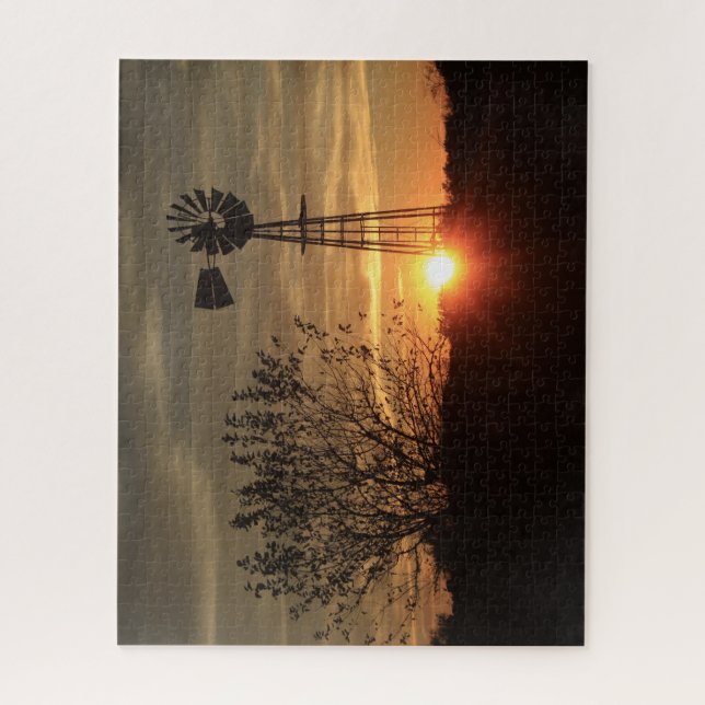 Ciel doré de Kansas avec Puzzle Silhouette de moul (Vertical)