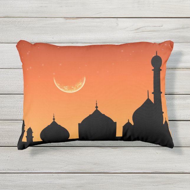 Ciel du soir de la mosquée Silhouette - Coussin ex (Devant)