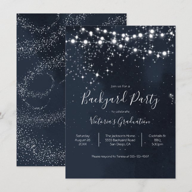 Ciel du soir Guirlande de lumières Invitation à un (Devant / Derrière)