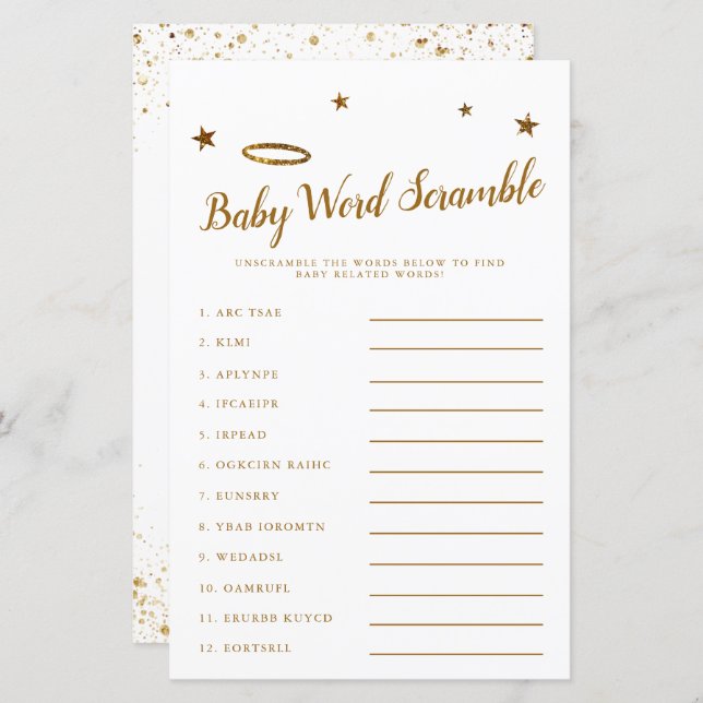 Ciel envoyé Baby Word Scramble Jeu Jeu Jaune (Devant / Derrière)