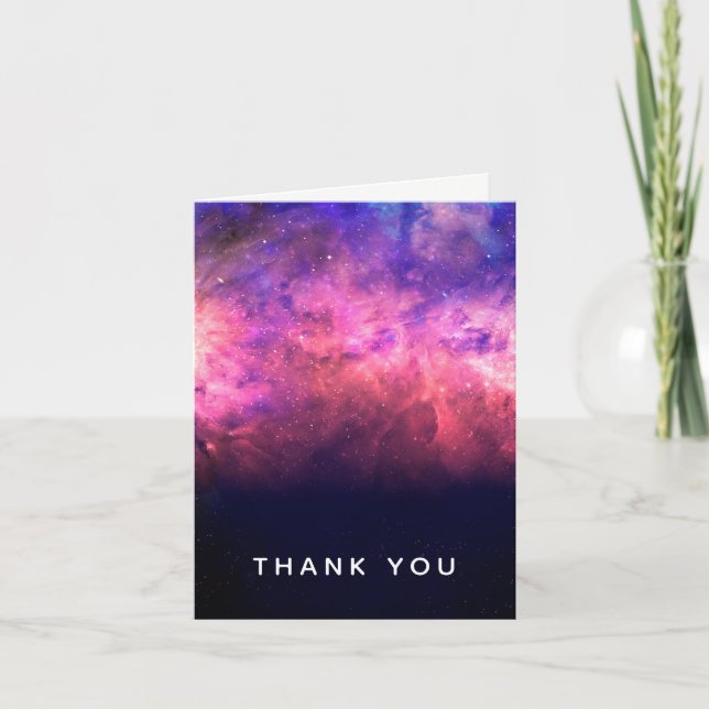 Ciel galactique cosmique étoilé violet rose Merci (Devant)