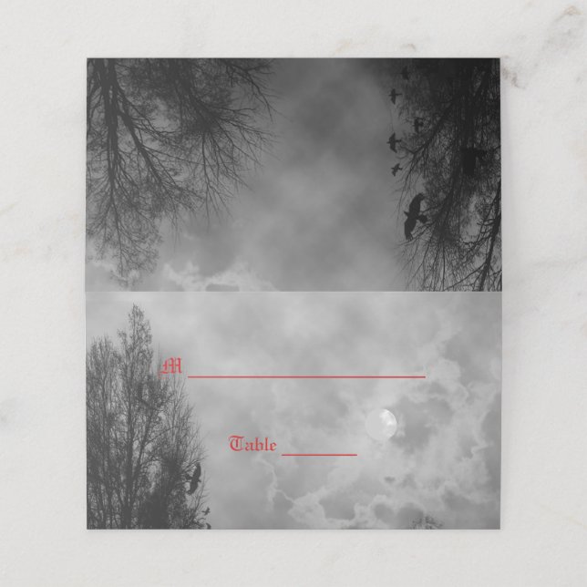 Ciel Lune Hauné avec Ravens Cartes de Place (Extérieur déplié)