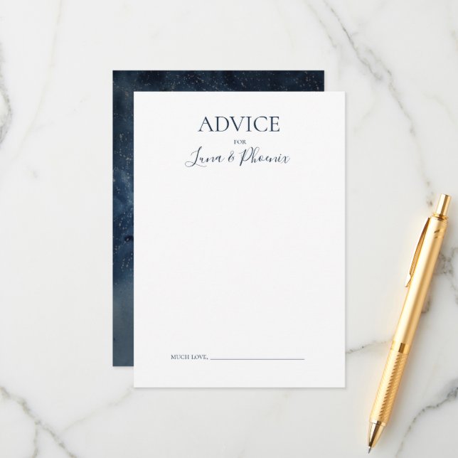 Ciel nocturne céleste | Carte de conseil Mariage S (Devant/Arrière en situation)