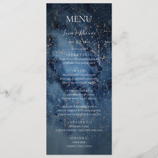 Ciel nocturne céleste | Menu Mariage Gold Dinner M (Devant)