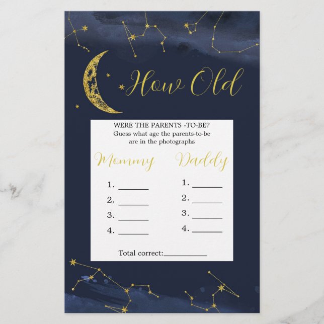 Ciel nocturne sur la lune Quel âge les parents (Devant)