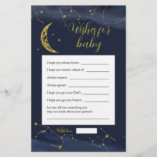 Ciel nocturne sur la lune Souhaits pour bébé