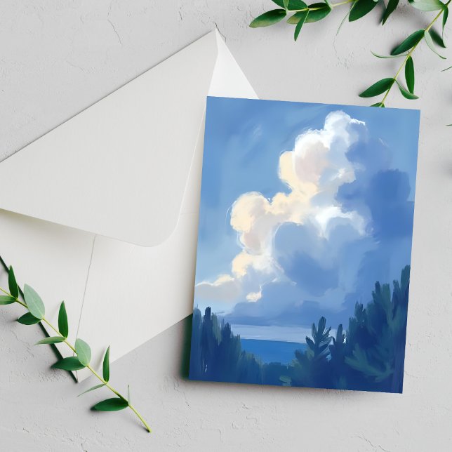 Ciel nuageux | Carte de peinture à l'aquarelle de  (Créateur téléchargé)
