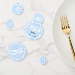 Cielito Lindo Baby shower bleu table Confetti