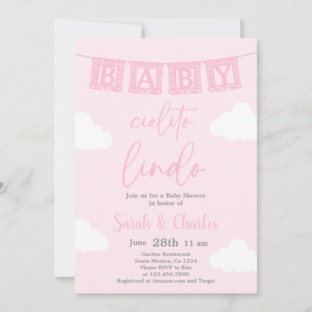 Cielito Lindo Baby shower Invitation fille (Devant)