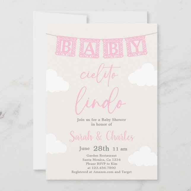 Cielito Lindo Baby shower Invitation fille (Devant)