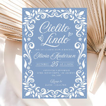 Cielito Lindo bleu Invitation Cielito Editable
